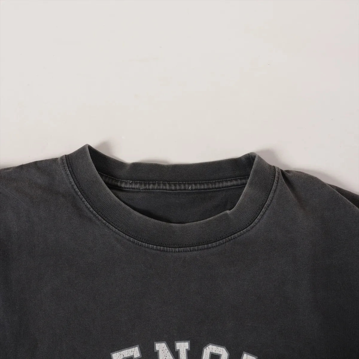 Balenciaga Logo Vintage Cotton T-shirt Gray