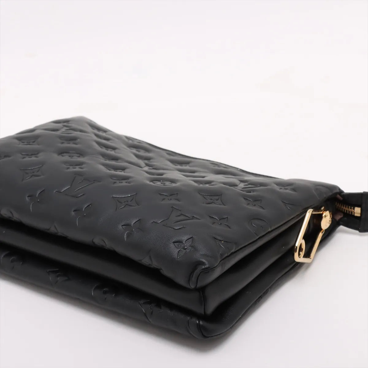 Louis Vuitton Monogram Embossed Coussin PM Black