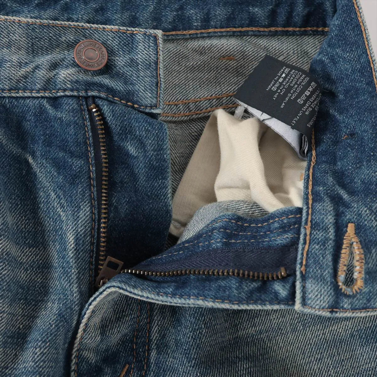 Celine Triomphe Cotton Denim Pants Blue