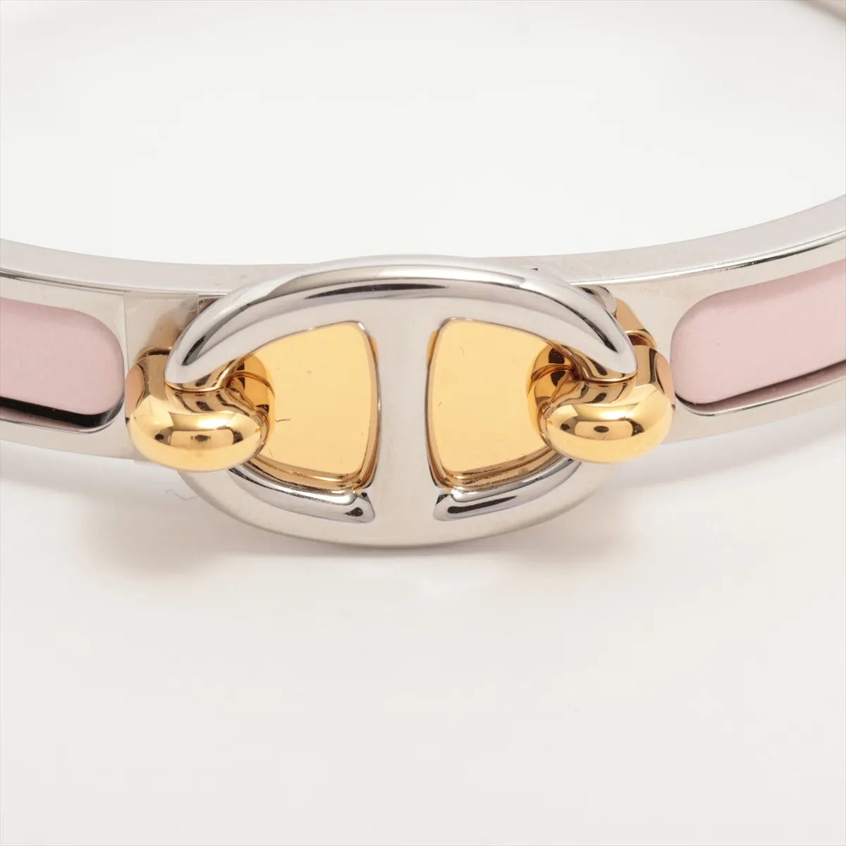 Hermès Mini Clic Chaine D'Ancre Bangle GP Silver×Pink