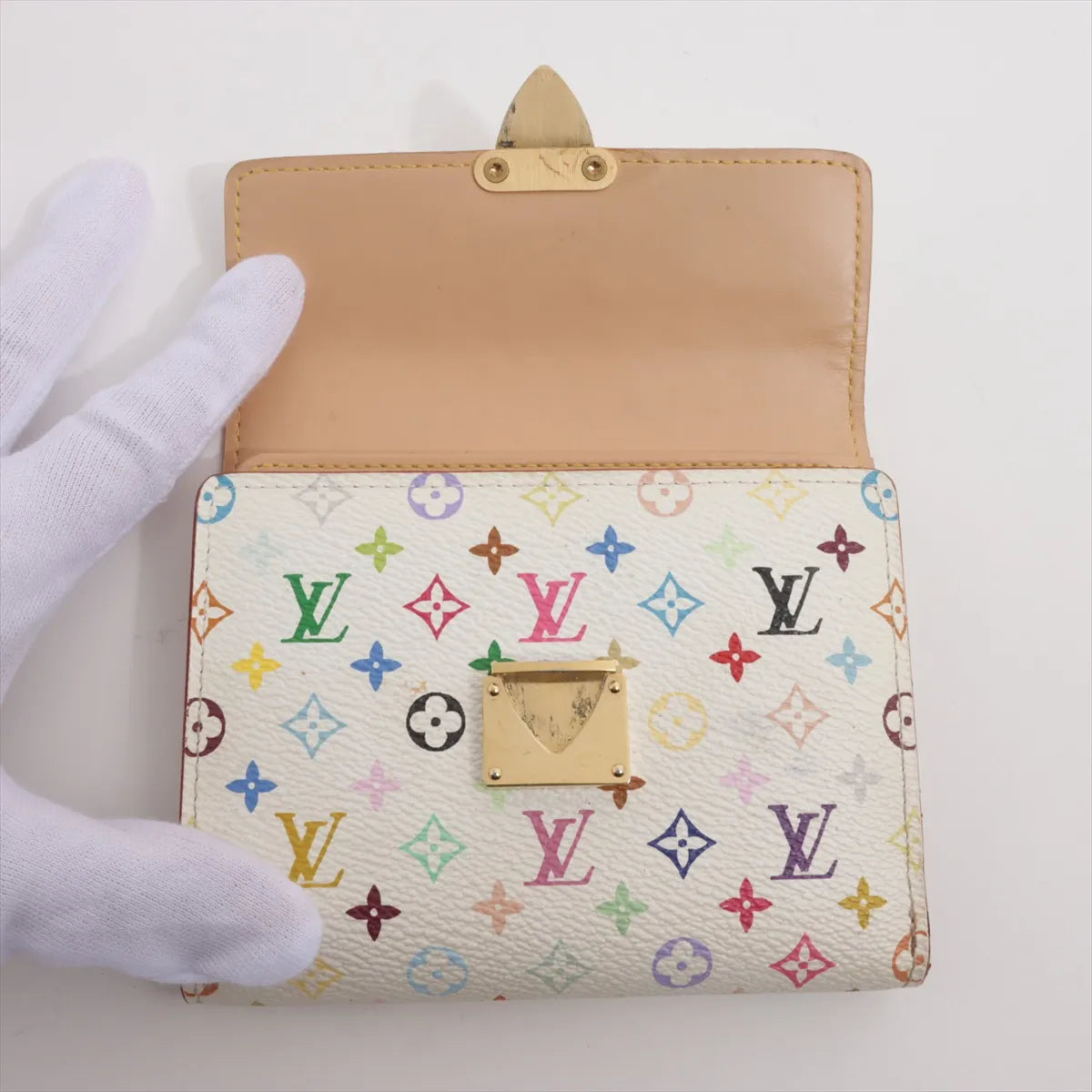 Louis Vuitton Monogram Multicolor Koala Trifold Compact Wallet White