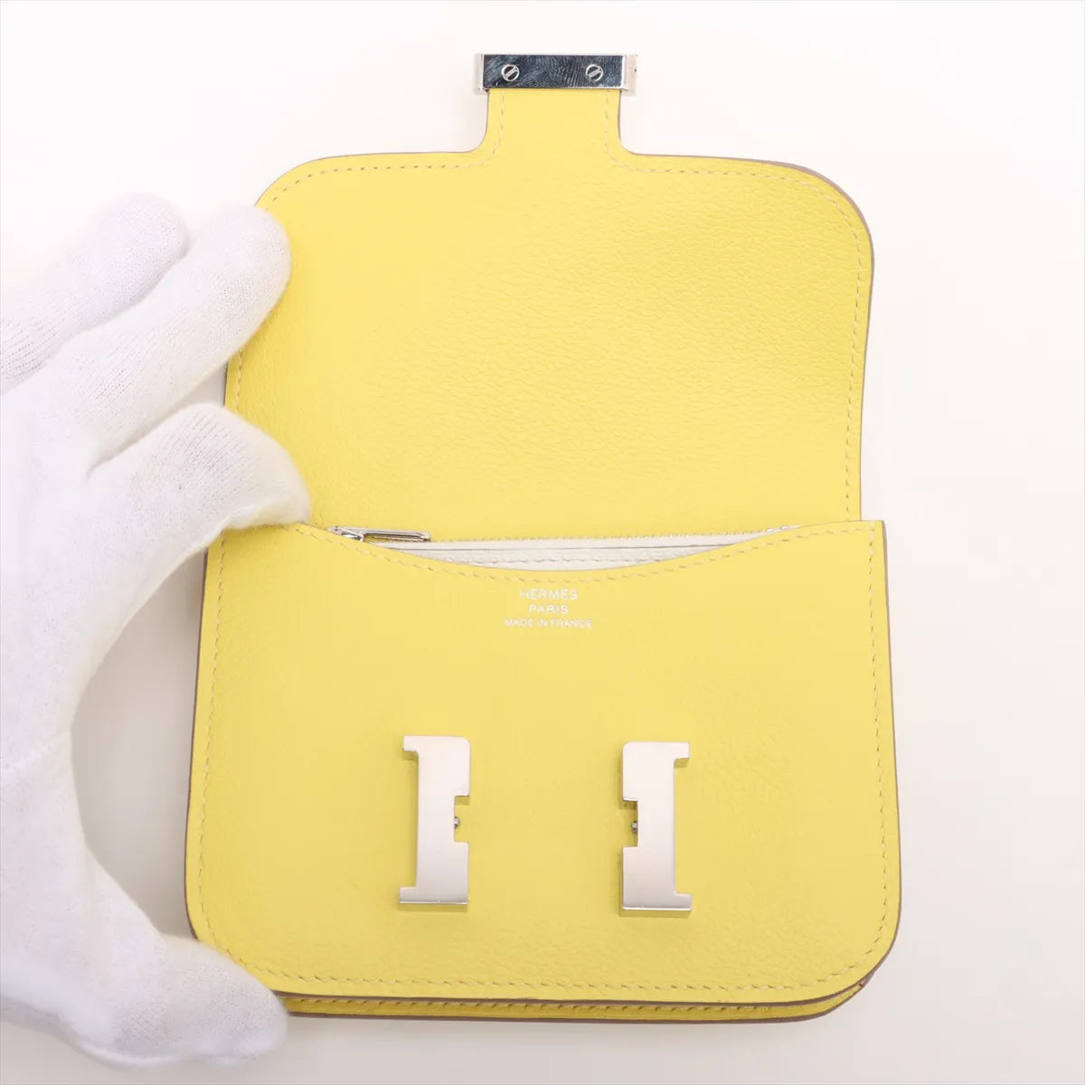 Hermès Constance Slim Evercolor Compact Wallet Yellow