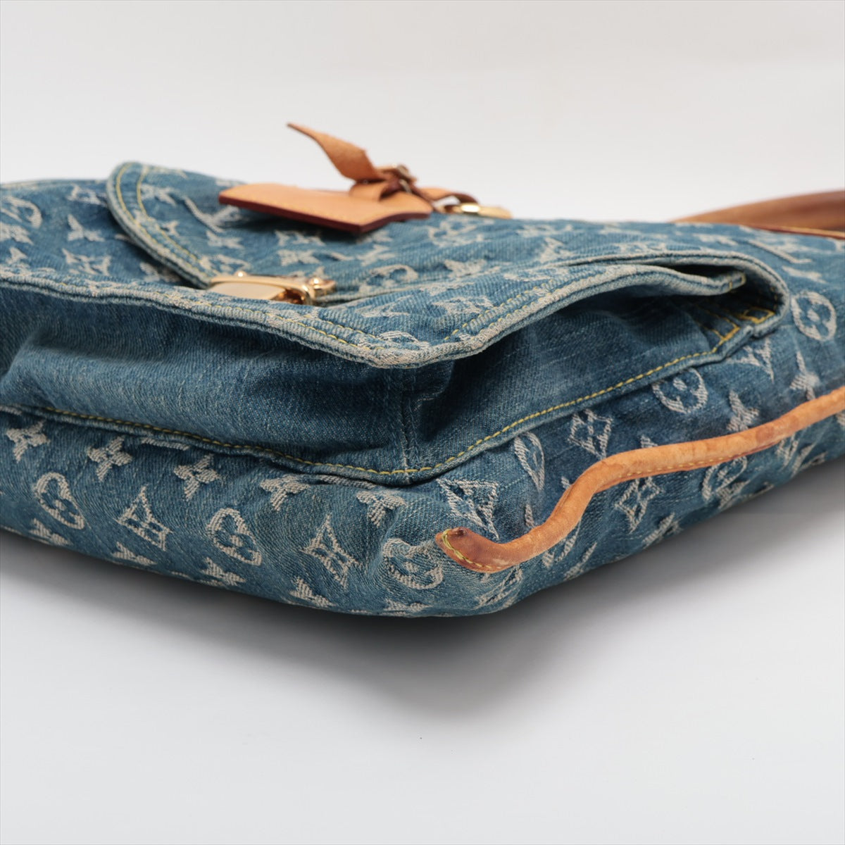 Louis Vuitton Monogram Denim Flat Shopper Tote Bag