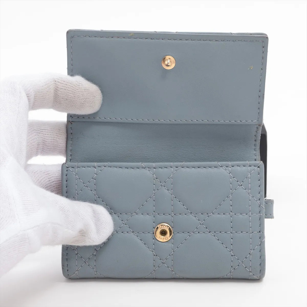 Christian Dior My Dior Cannage Aster Key Case Cloud Blue