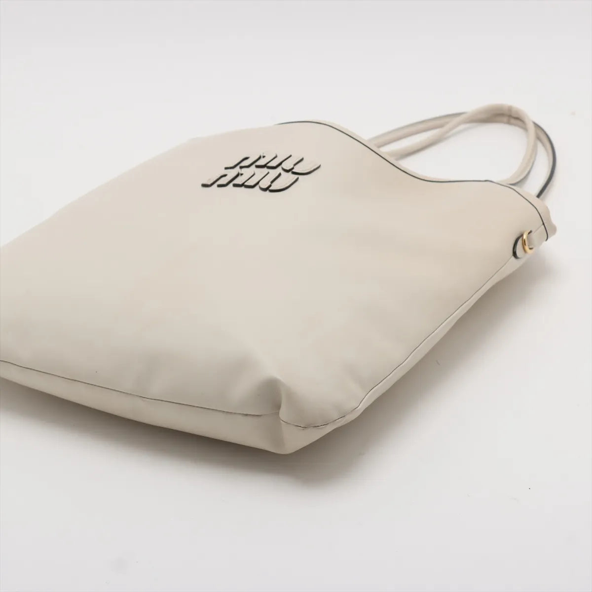 Miu Miu Ivy Leather Tote Bag White