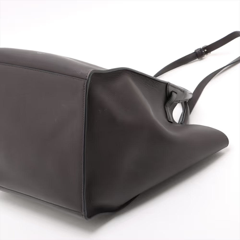 Celine Big Bag Small Leather Two-Way Handbag Dark Brown