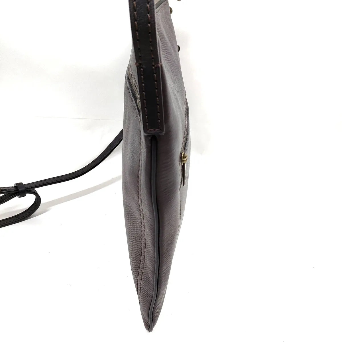 Louis Vuitton Utah Sac Plat Leather Crossbody Bag Brown