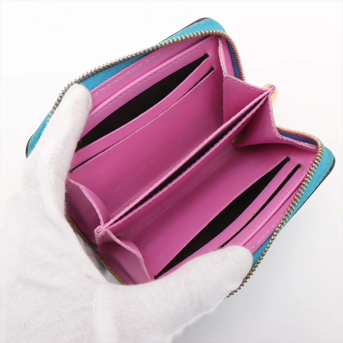 Louis Vuitton Vernis Zippy Coin Purse Baby Blue Neon
