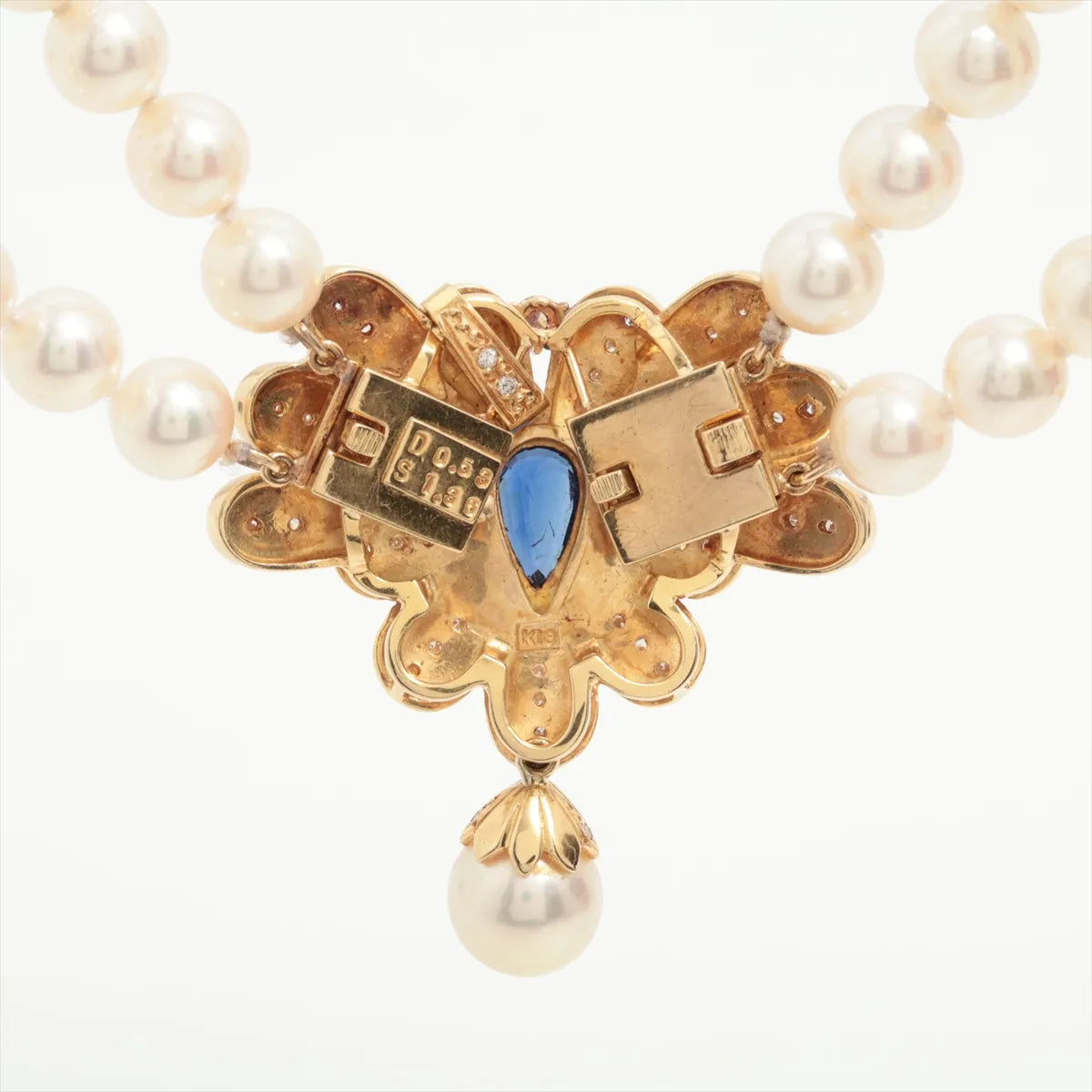 Buy Buy Second Hand Two Layer Pearl Sapphire Diamond Necklace