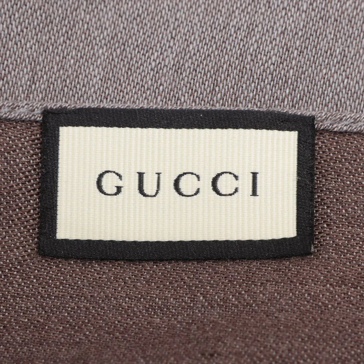 Gucci GG Wool Silk Scarf Gray x Brown