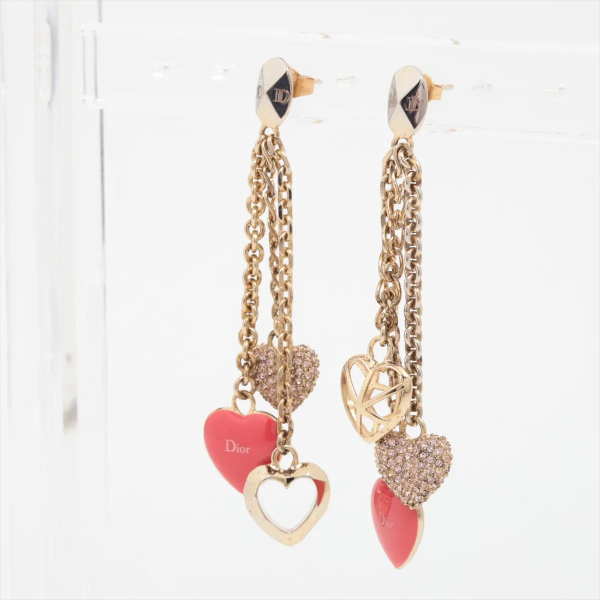 Dior Three Hearts Dangle Earrings