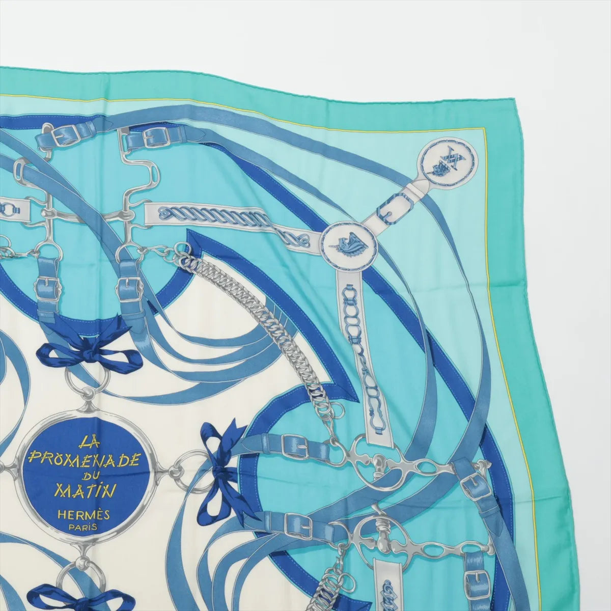 Hermès Carré Géant La Promenade Du Matin Scarf Blue Green