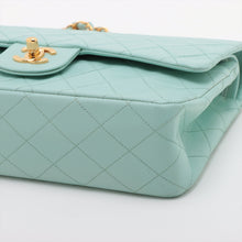 Load image into Gallery viewer, Chanel Matelasse 25 Lambskin Double Flap Double Chain Bag Tiffany Blue