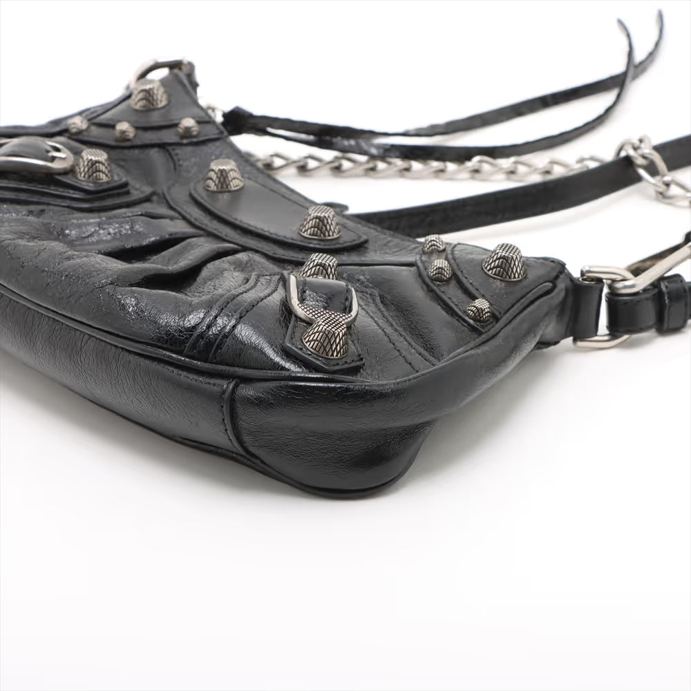 Balenciaga Le Cagole Mini Leather Two-Way Shoulder Bag Black