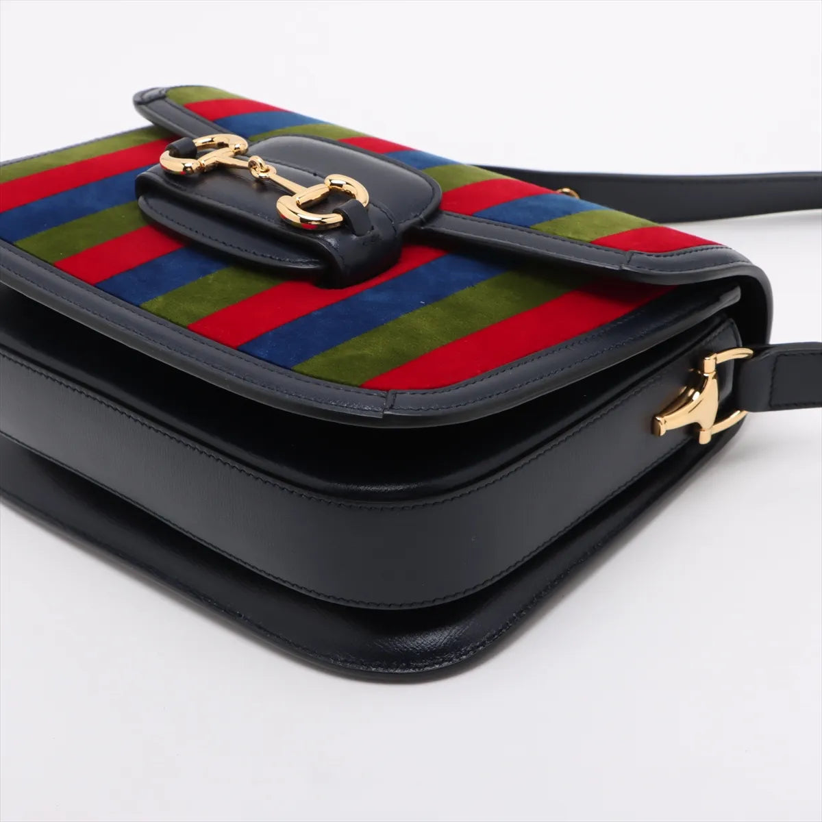 Gucci Horsebit 1955 Baiadera Velour Shoulder Bag Multicolor