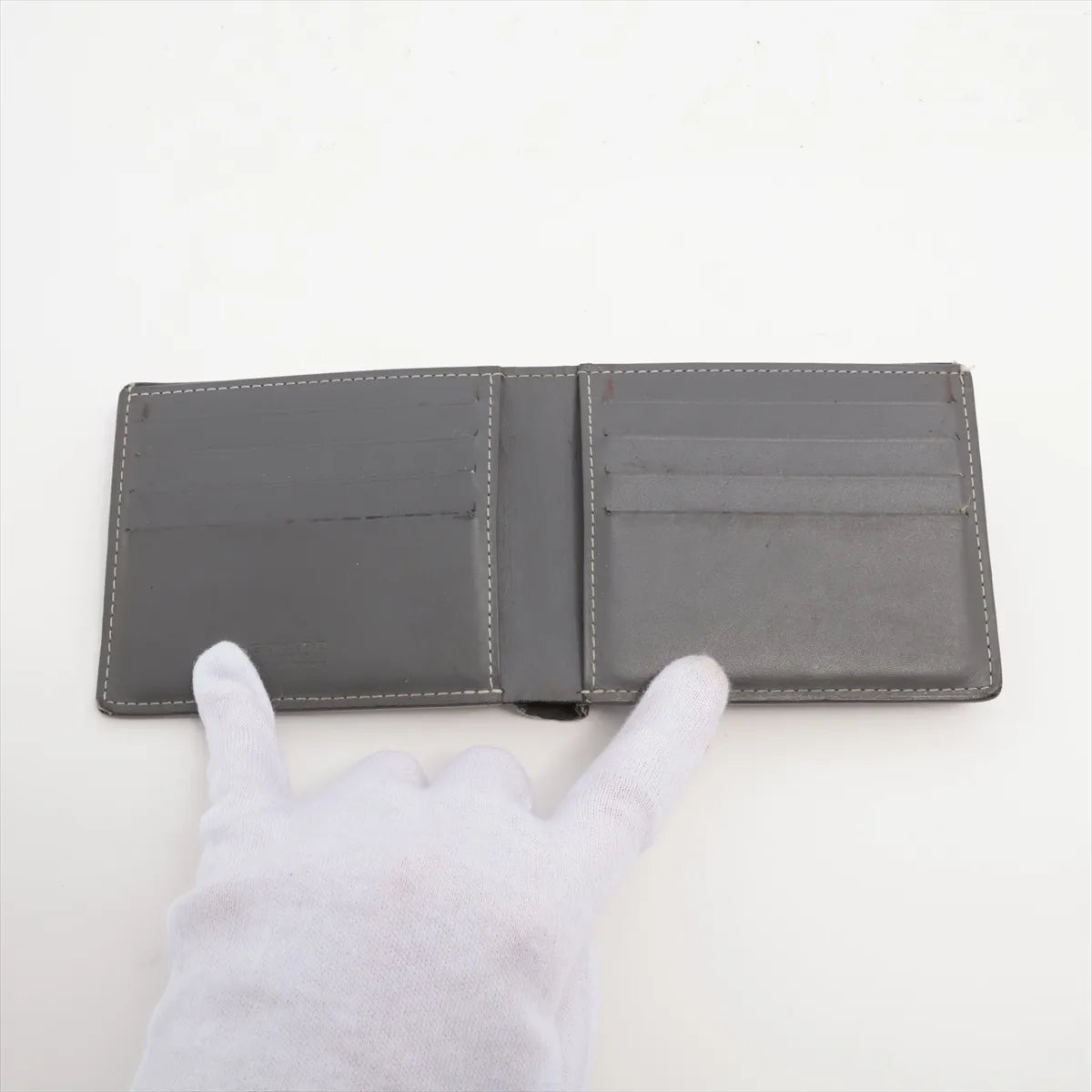 Goyard Herringbone Victoire Compact Wallet Light Grey