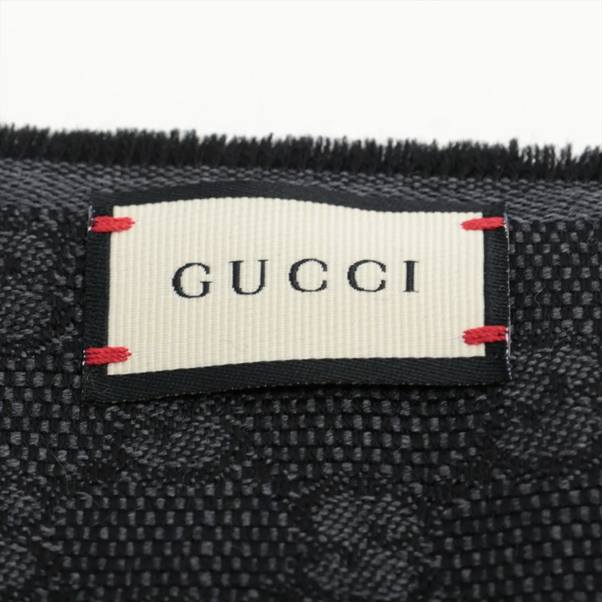Gucci GG Logo Wool & Silk Scarf Gray