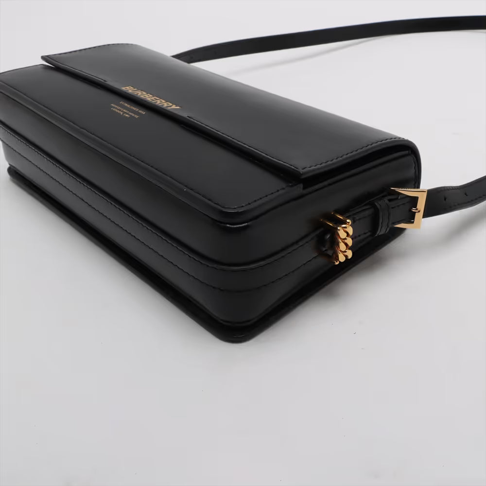Burberry Grace Leather Shoulder Bag Black