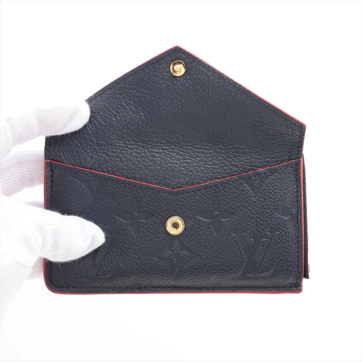 Louis Vuitton Monogram Empreinte Recto Verso Card Holder Marine Rouge