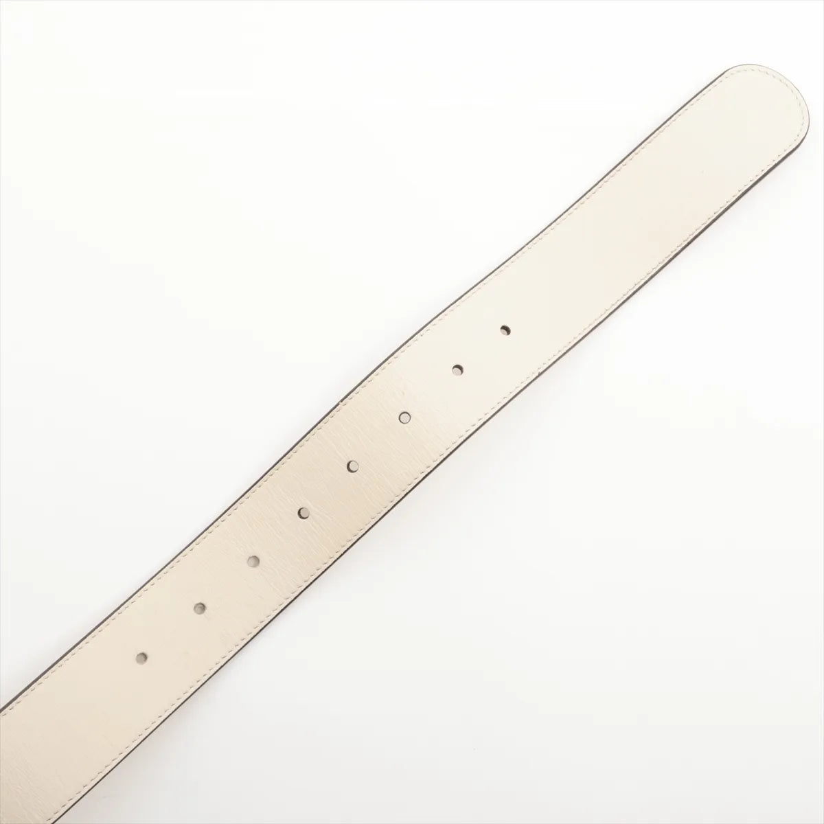Gucci Double G Leather Belt Ivory x Gold
