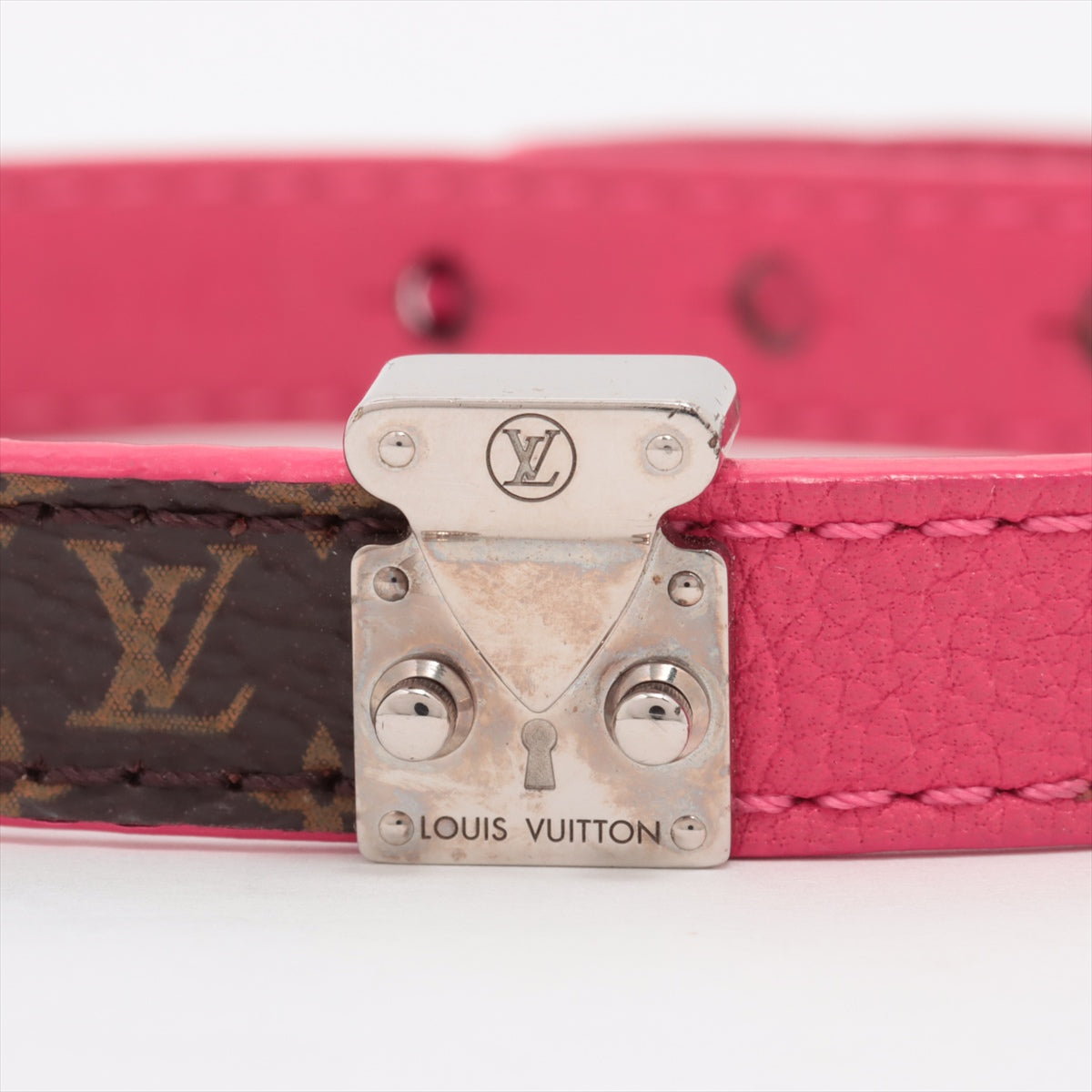 Louis Vuitton Monogram Lockit Double Wrap Bracelet Fuchsia