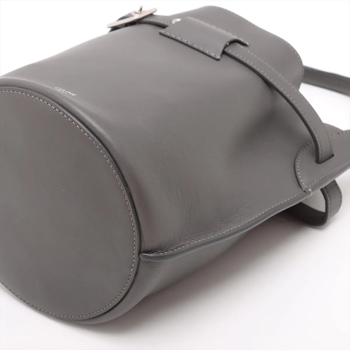 Celine Big Bag Bucket Leather Two-Way Handbag Gray