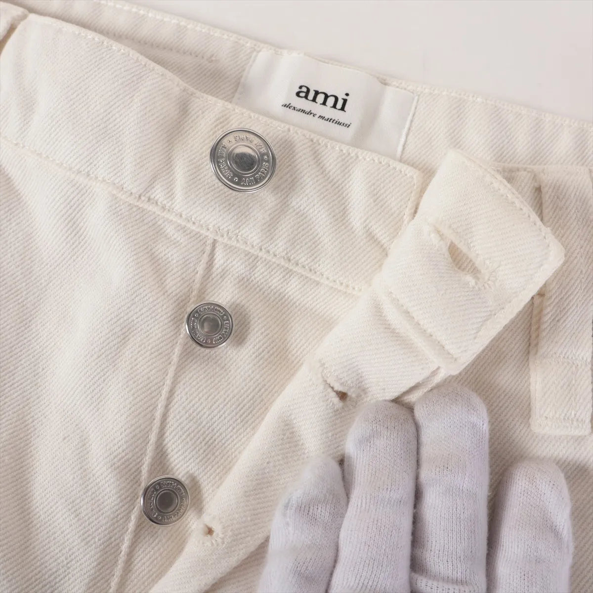 Ami Alexandre Mattiussi Cotton Wide Pants White
