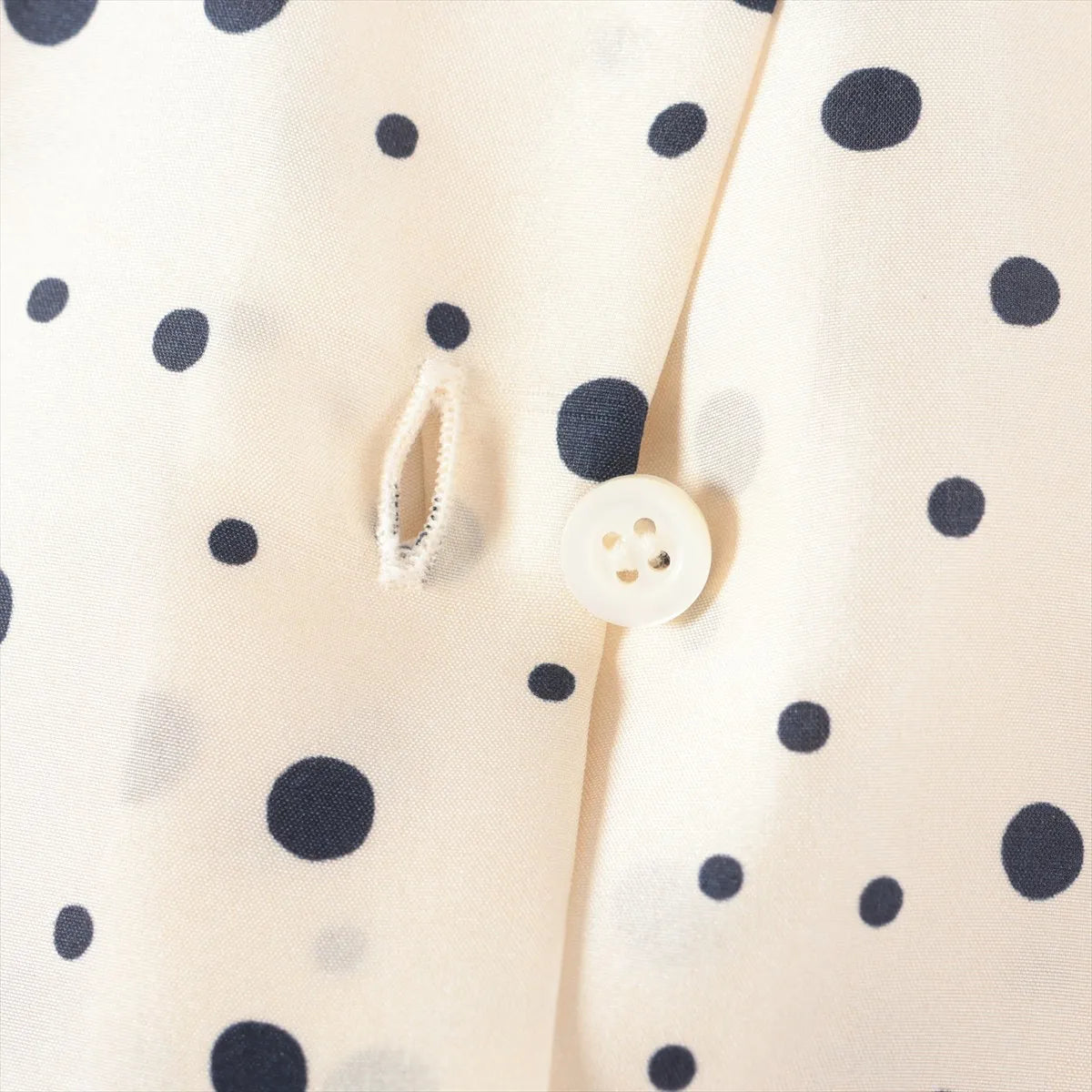 Christian Dior Bee Embroidery Silk Shirt Ivory