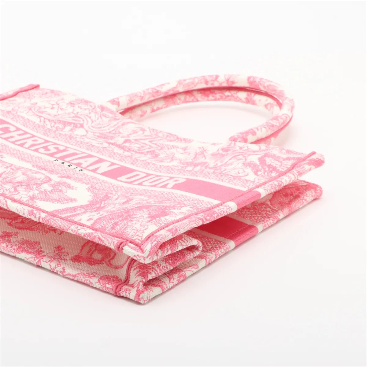 Christian Dior Toile De Jouy Embroidery Medium Book Tote Bag Pink