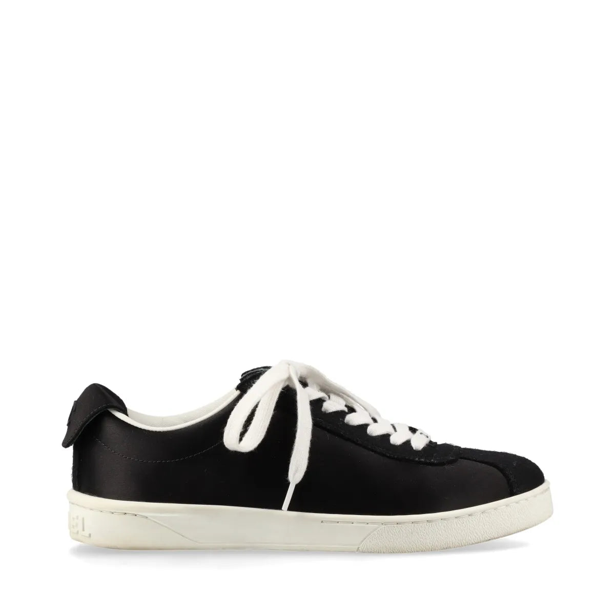 Chanel CC Logo Satin Sneakers Black