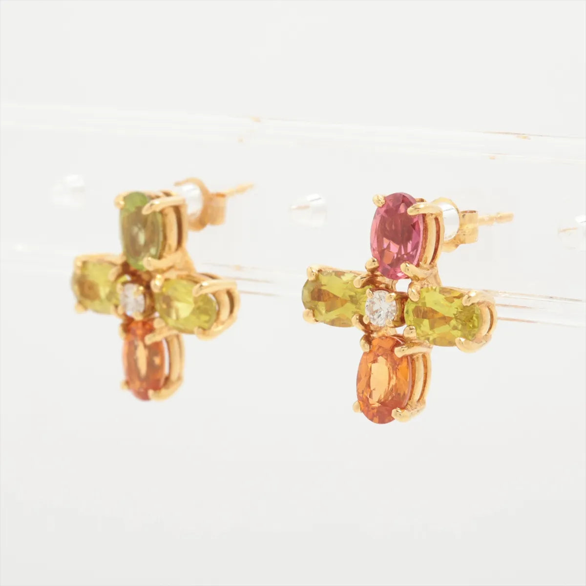 TASAKI Multicolor Stone Diamond Stud Earring