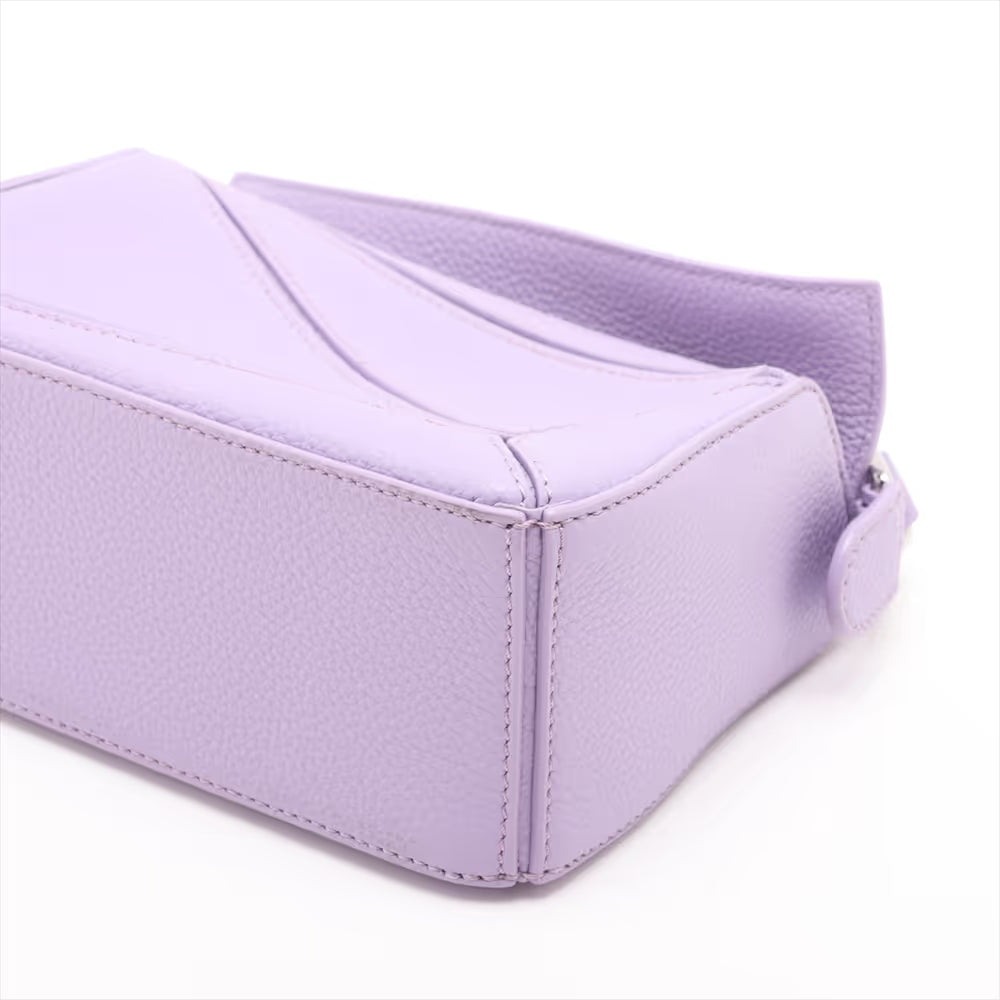 Loewe Mini Puzzle Leather Two-Way Shoulder Bag Purple