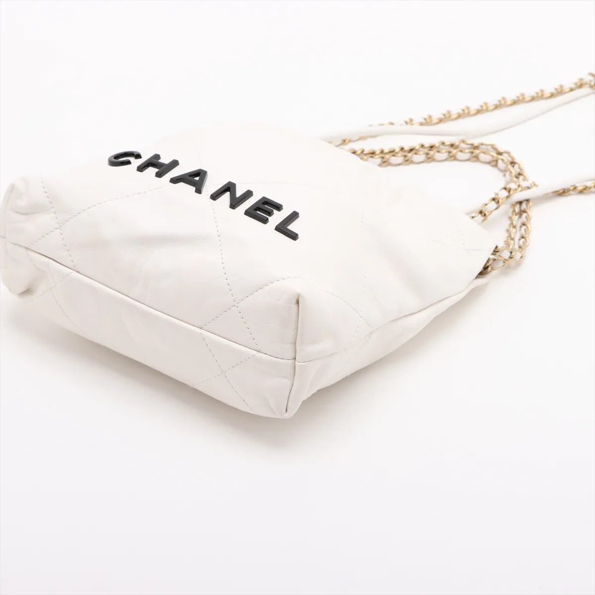 Chanel Chanel 22 Mini Shiny Calfskin Chain Shoulder Bag White