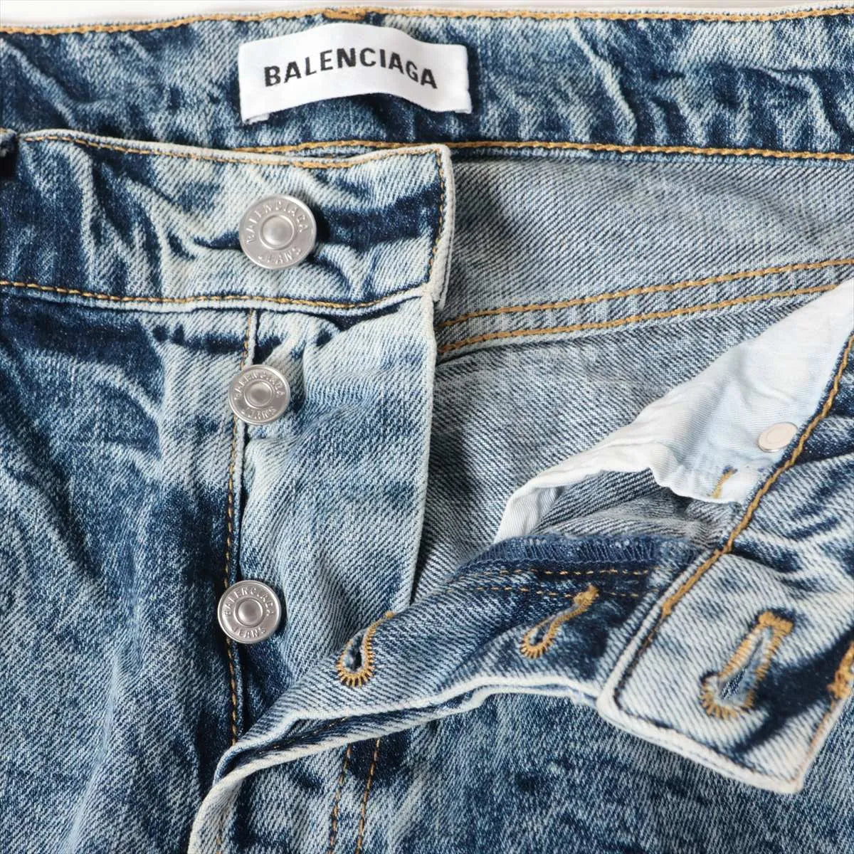 Balenciaga Cotton Denim Pants Blue