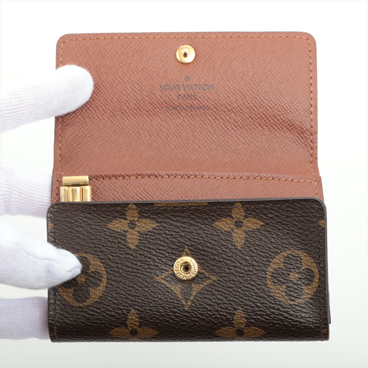 Designer Louis Vuitton Monogram Multiclés Key Case Brown