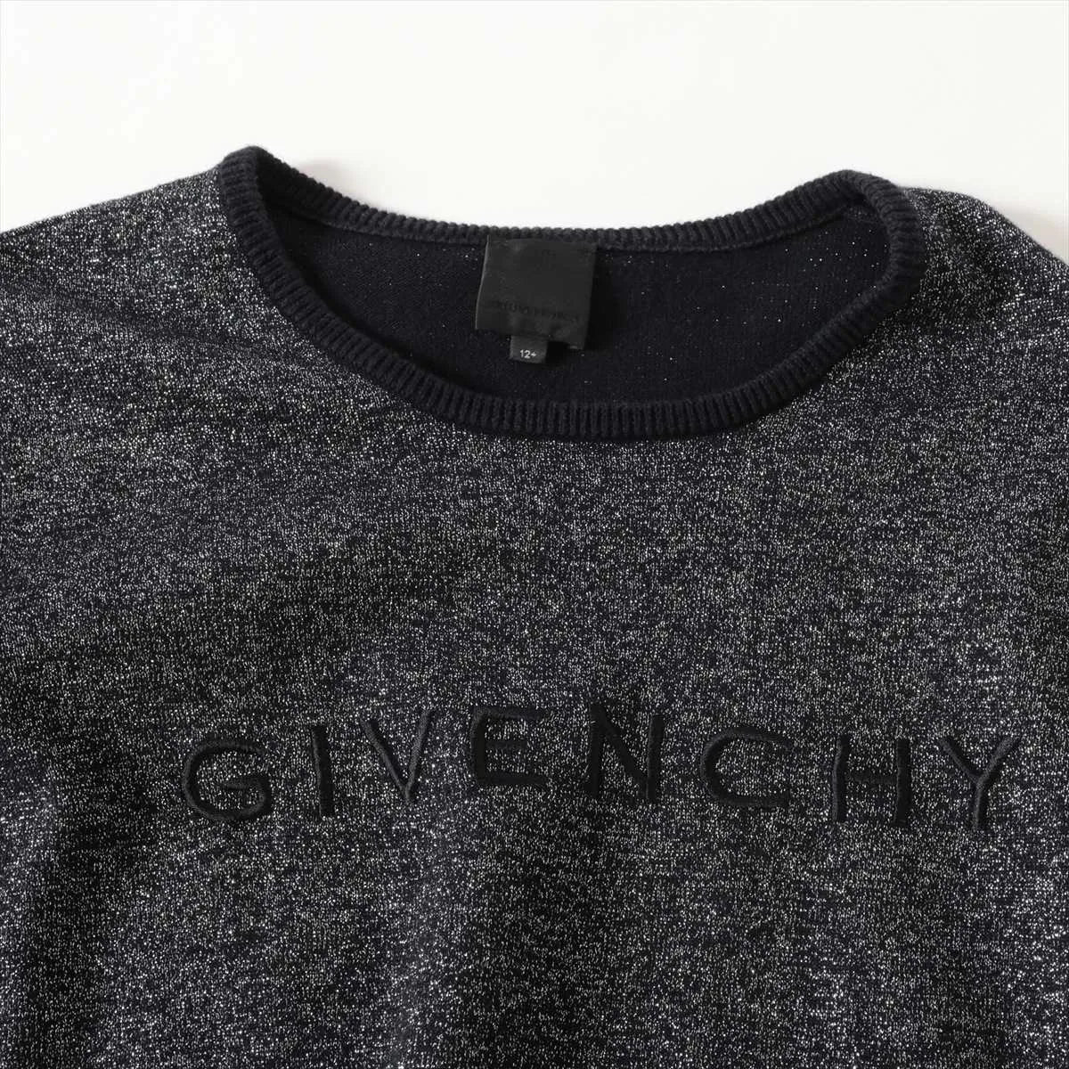 Givenchy Cotton Polyester Knit Dress Black × Silver