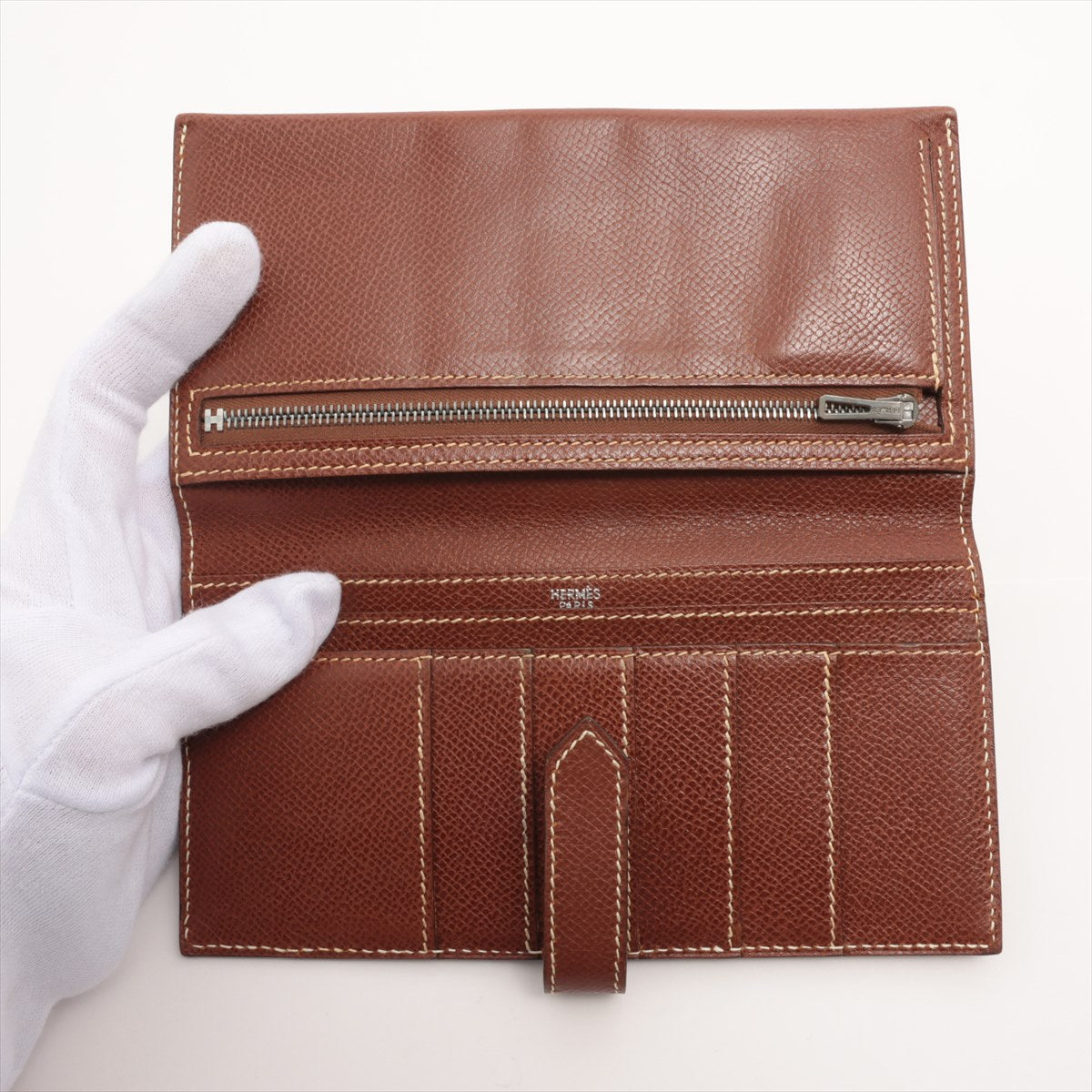 Hermès Bearn Veau Epsom Wallet Brown