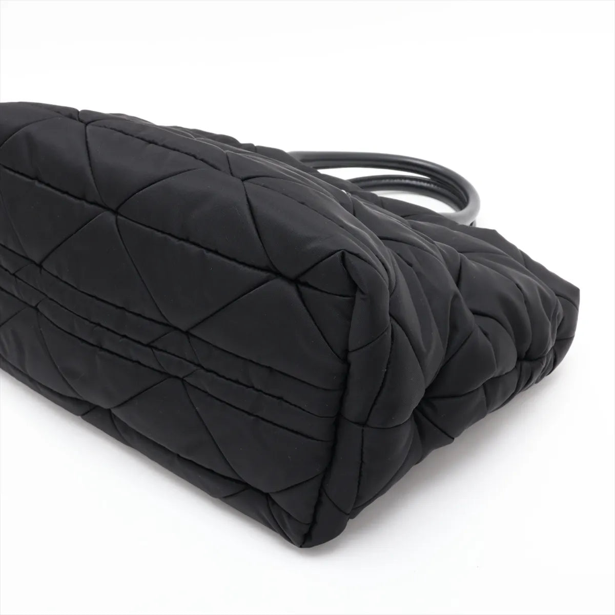 Prada Tessuto Quilted Nylon Leather Two-Way Tote Bag Black