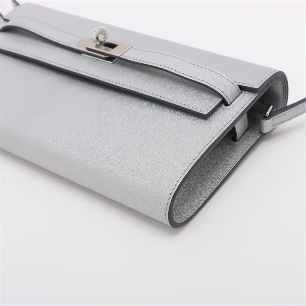 Hermes Kelly Wallet Togo Chevre Shamukira Argent Silver