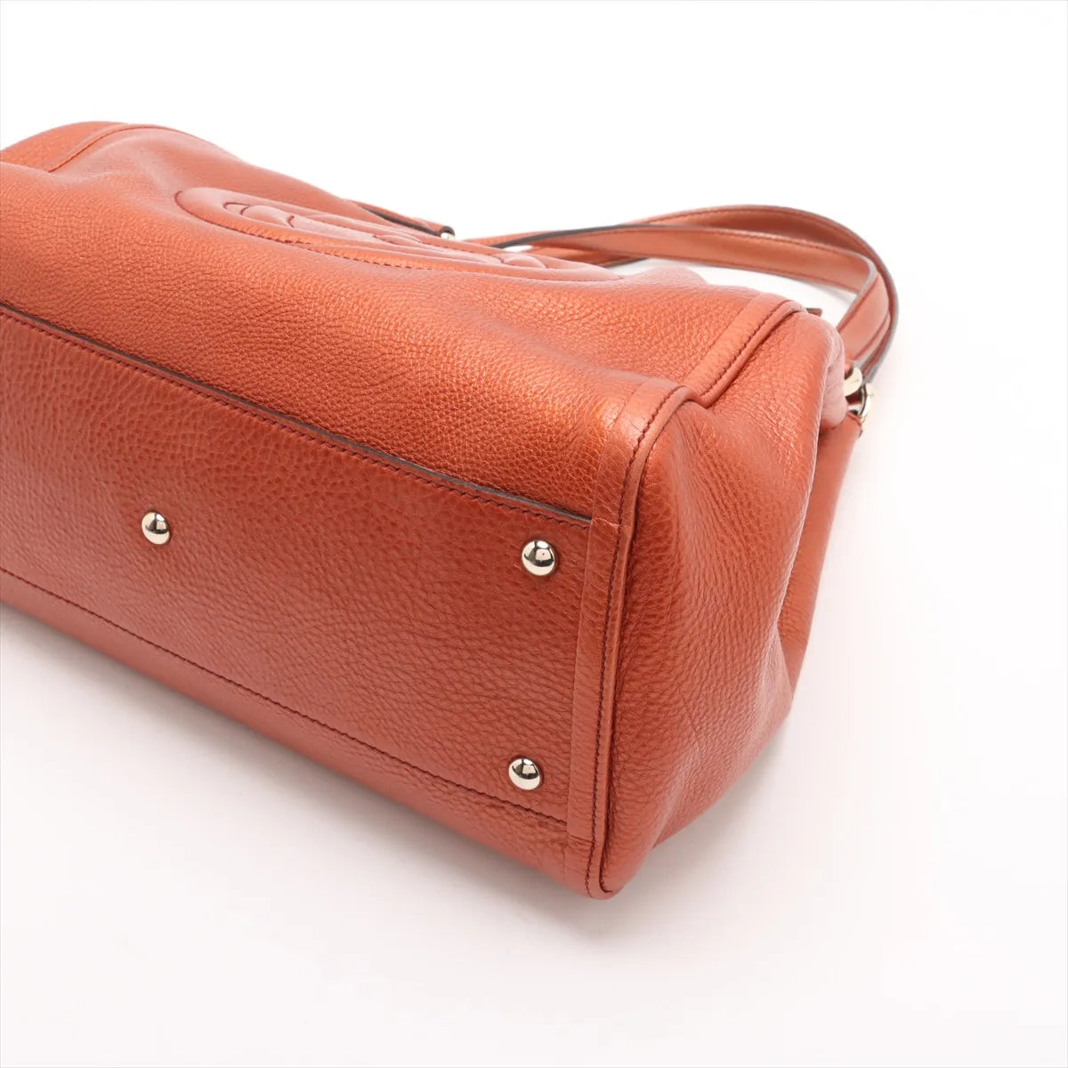 Gucci Soho Pebbled Leather Tote Bag Rust