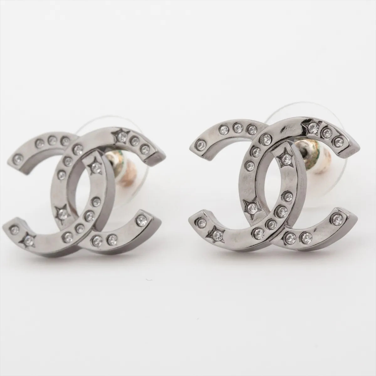 Chanel CC Logo Rhinestone Earring