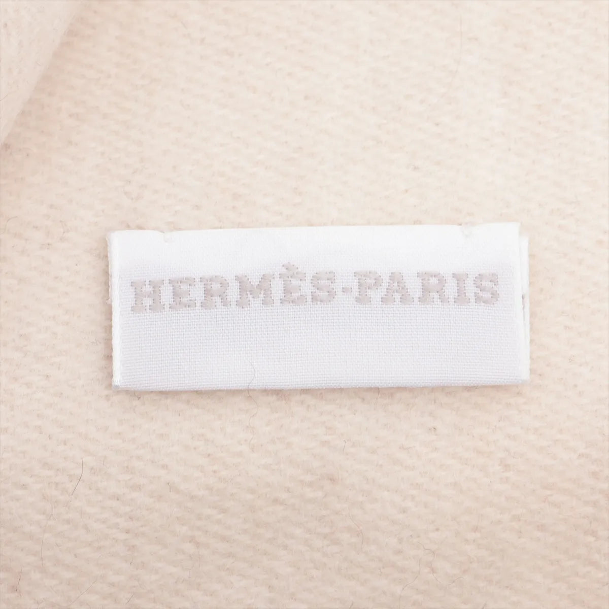 Hermes Logo Cashmere Scarf Beige