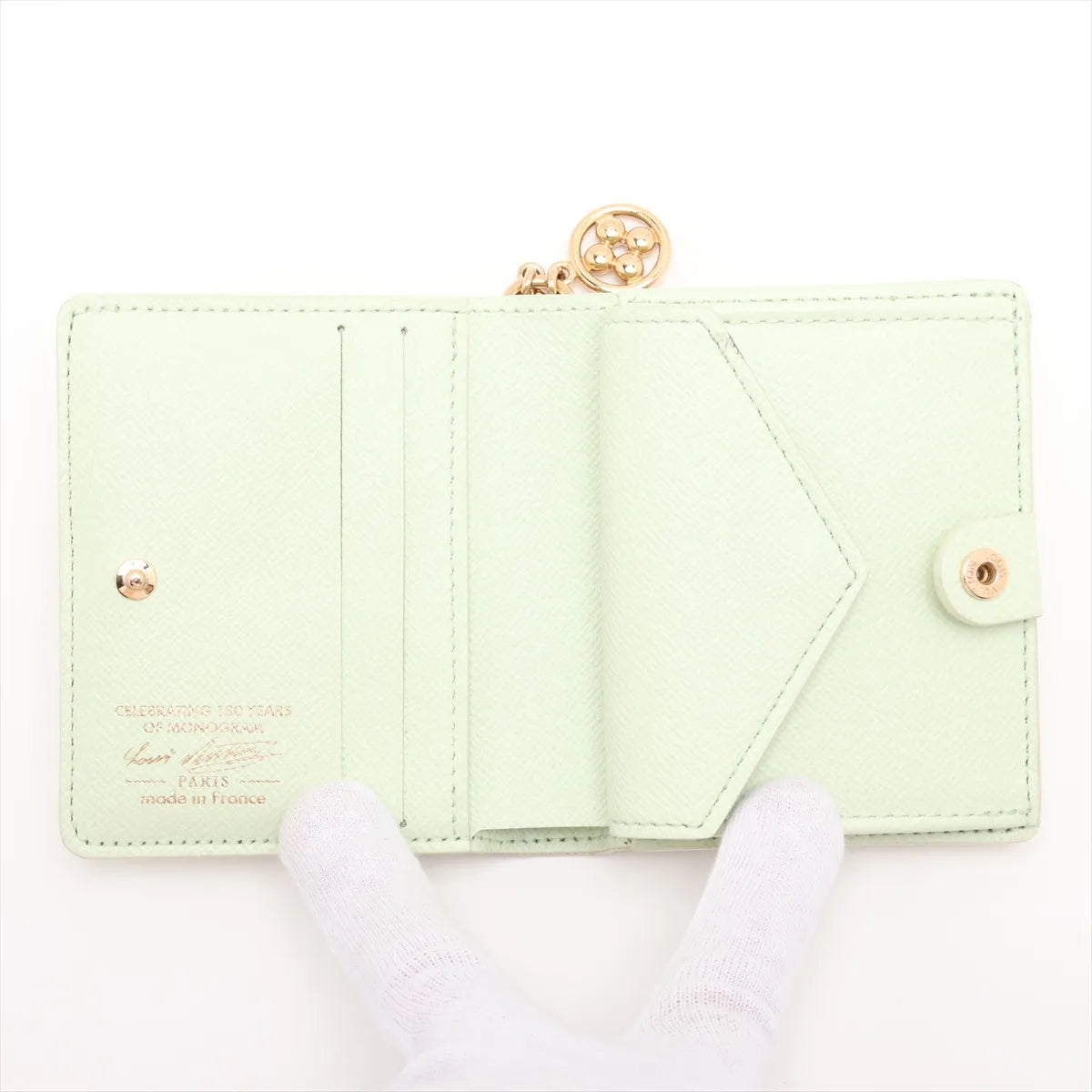 Louis Vuitton Monogram LV Charm Pocket Wallet Light Green