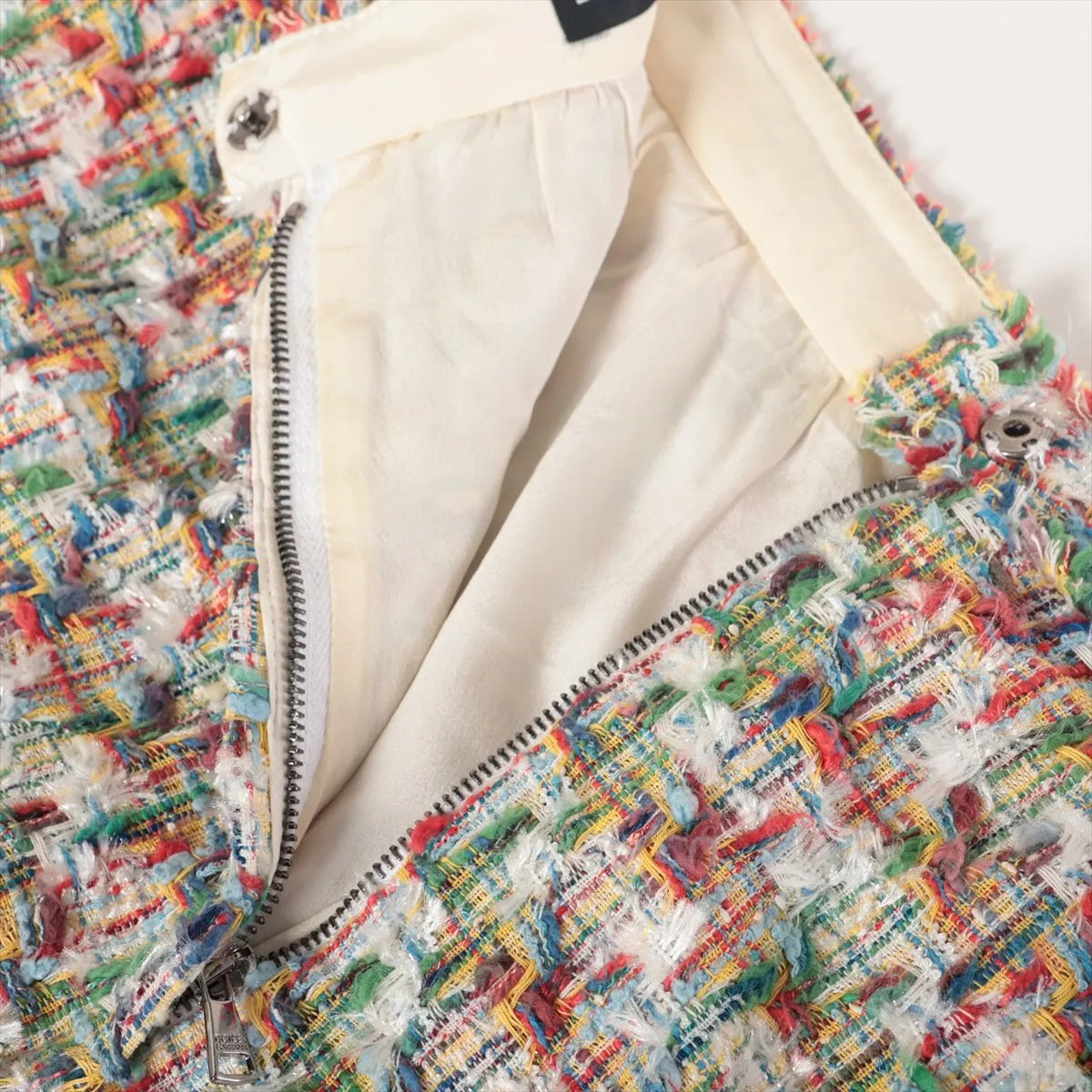 Dolce & Gabbana Cotton Tweed Skirt White Multicolor