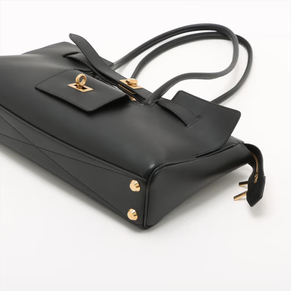 Balenciaga Bel Air Leather Shoulder Bag Black