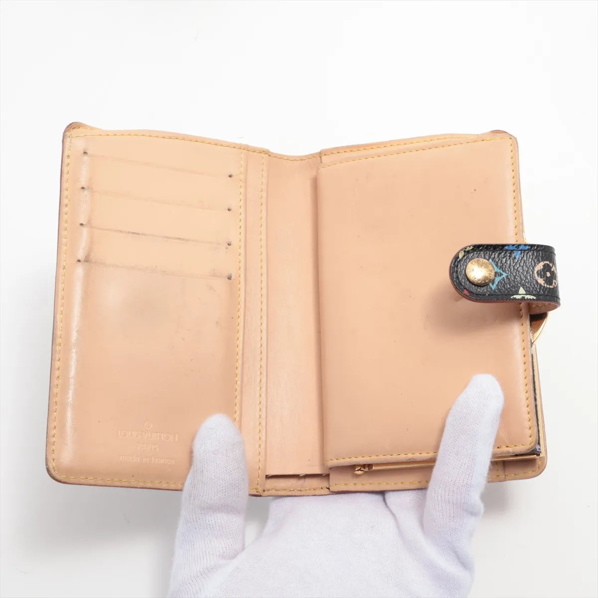 Louis Vuitton Monogram Multicolor Viennois Bi-fold Compact Wallet Black