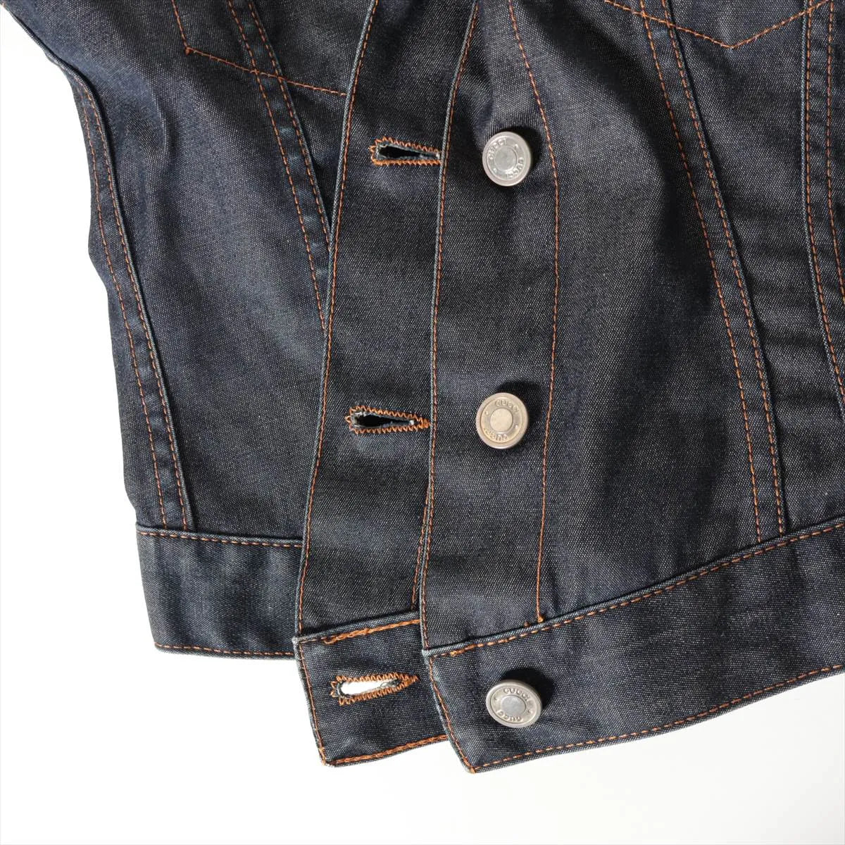 Gucci Cotton Denim Jacket Navy Blue