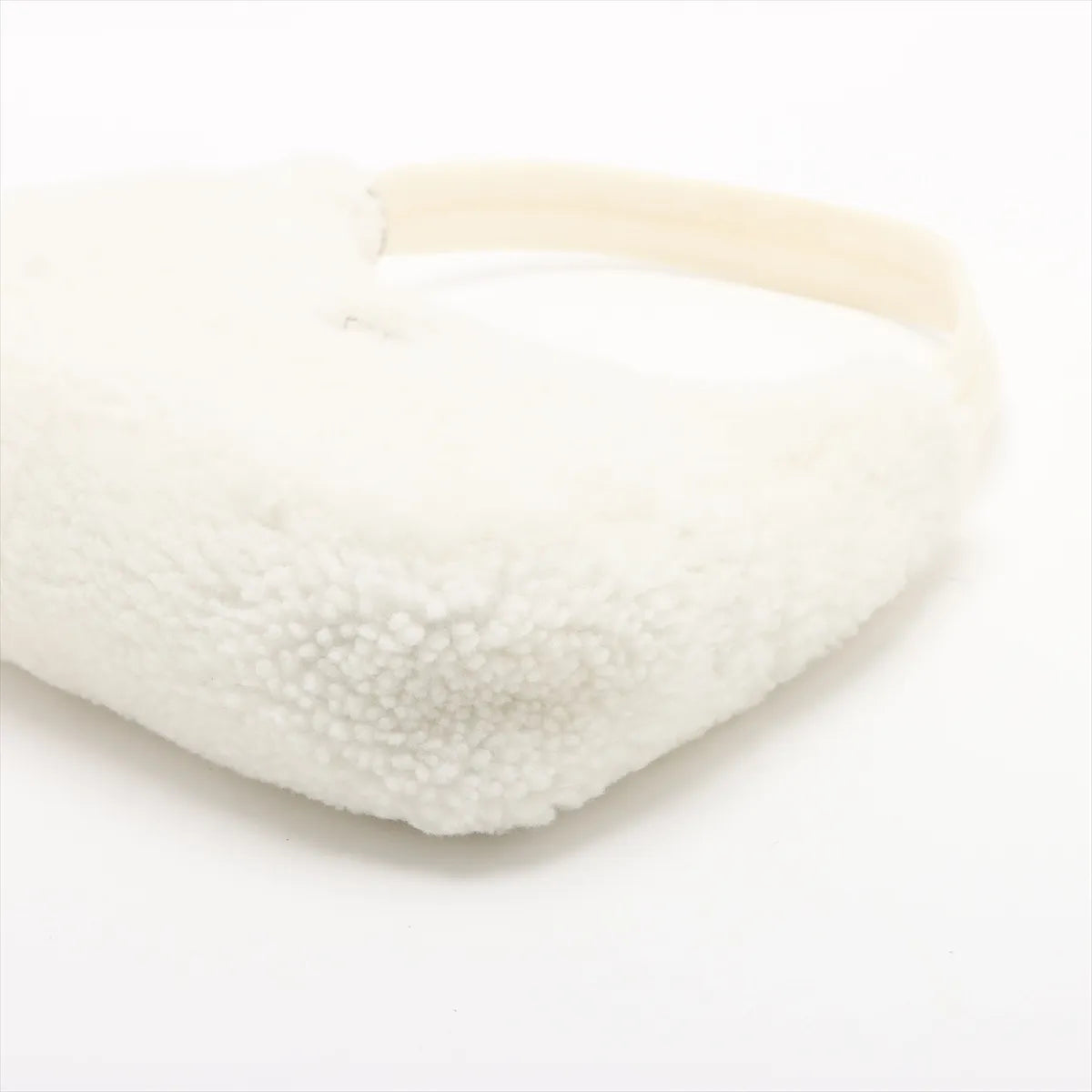 Prada Mouton × Leather Shoulder Bag White