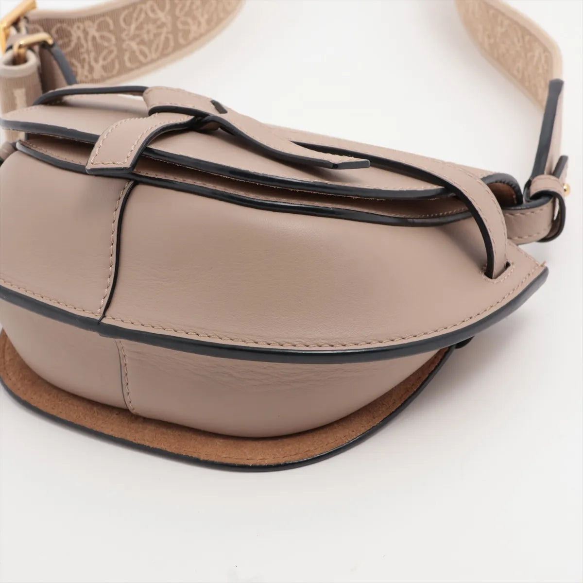 Loewe Gate Dual Mini Leather Shoulder Bag Brown x Beige