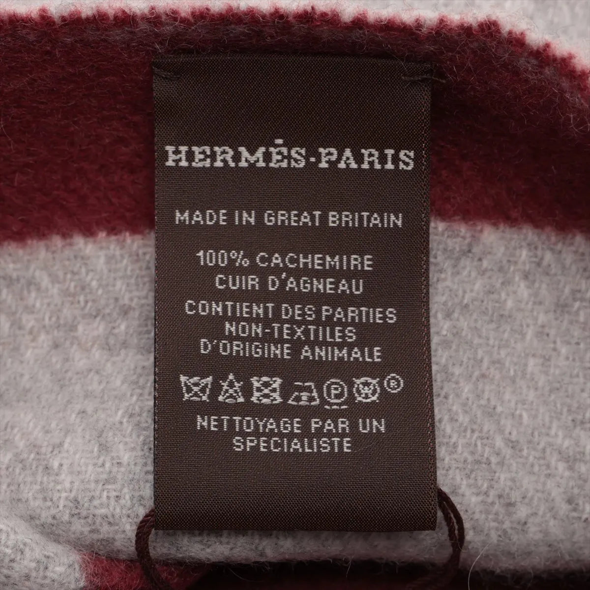 Hermès Contests Cashmere Scarf Bordeaux x Gray